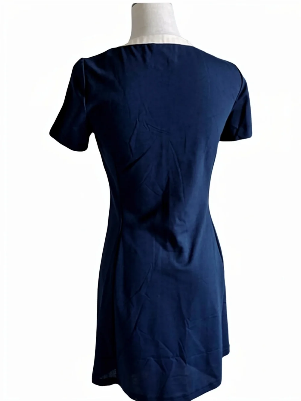 TORY BURCH KIMBERLY ZIP-FRONT DRESS IN NAVY SEA size XS